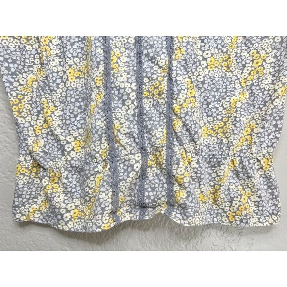 Vintage Y2K Gray & Yellow Floral Peplum Tank Top Decree GUC Womens Size M - Picture 6 of 9